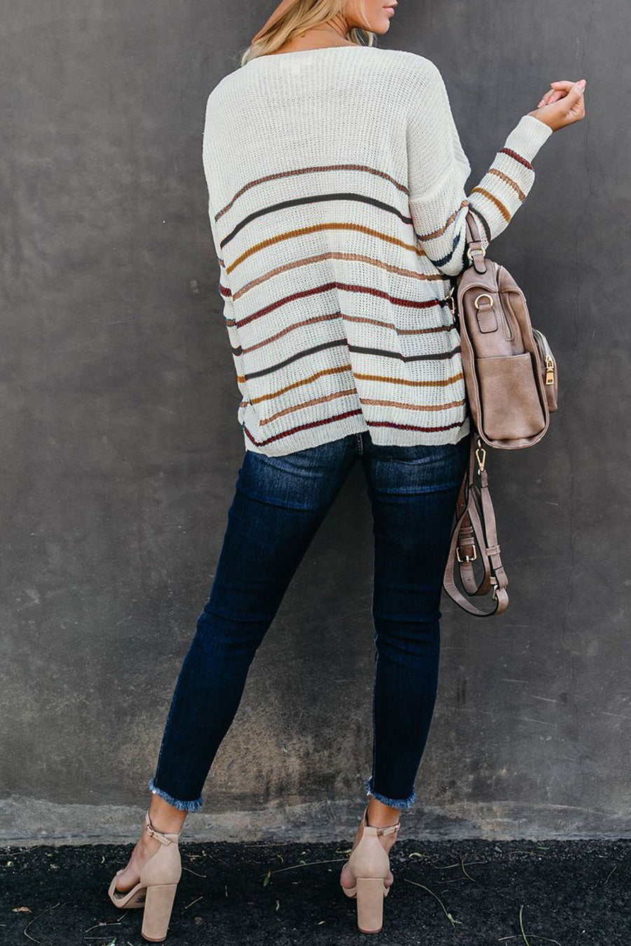 Clara | Jersey de Rayas en Tonos Tierra