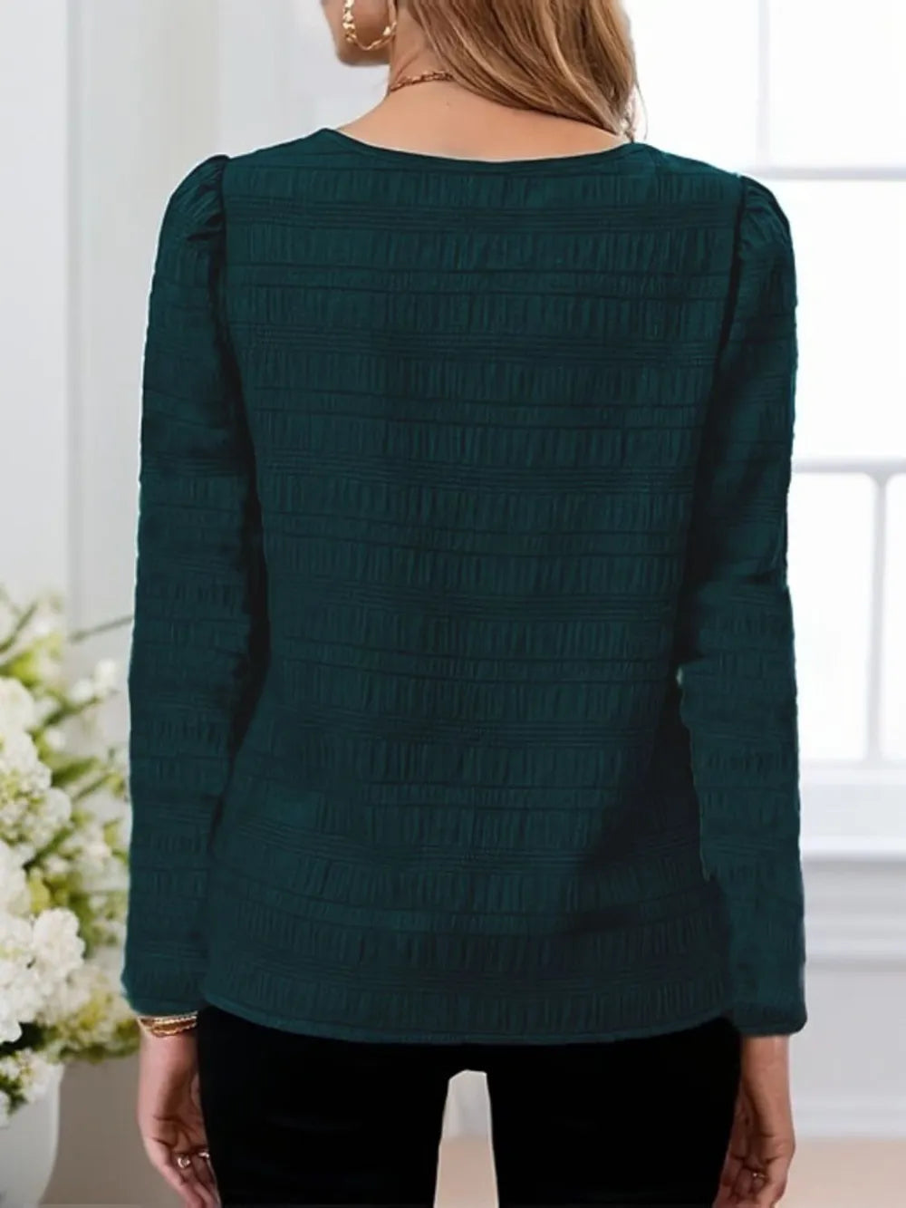 Vera | Blusa Texturizada de Manga Larga