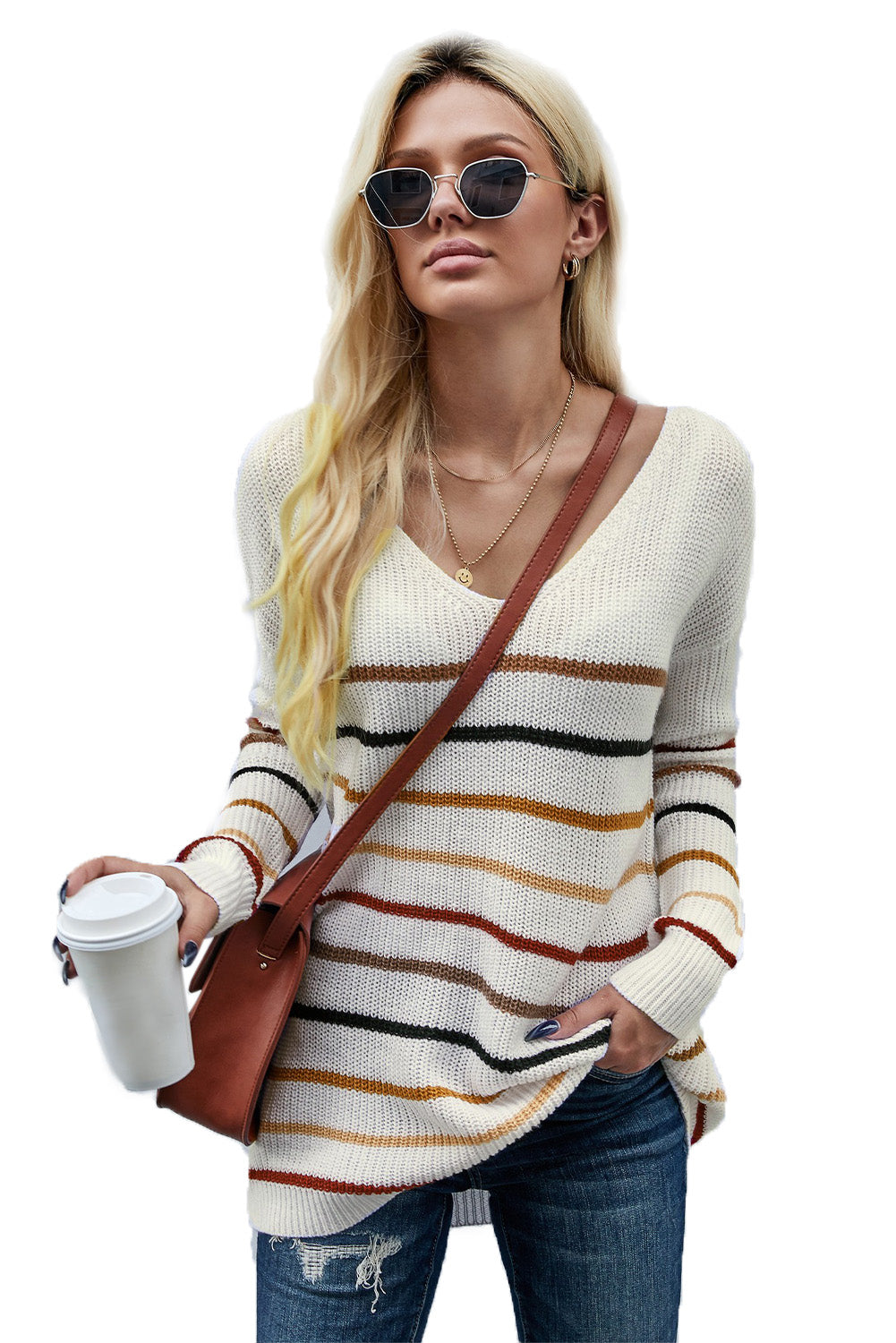 Clara | Jersey de Rayas en Tonos Tierra