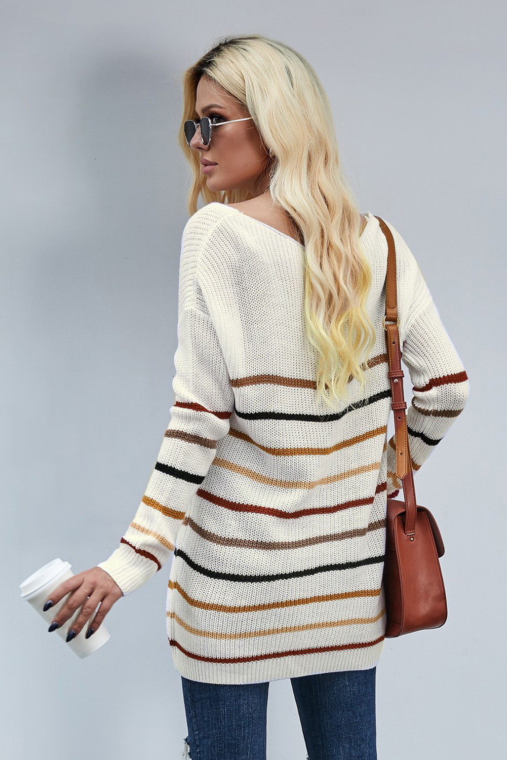 Clara | Jersey de Rayas en Tonos Tierra